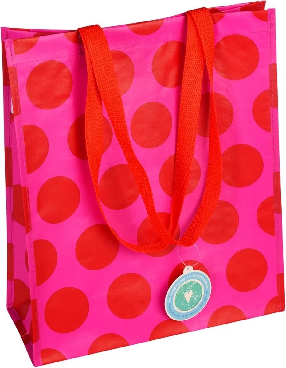 Shopper Red on Pink Stippen van Rex London