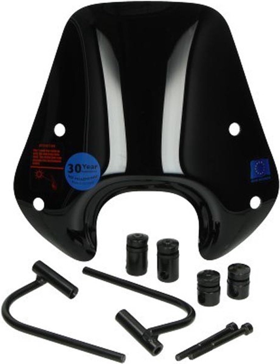 Windscherm Python Piaggio Zip 2000 Laag Zwart Glans