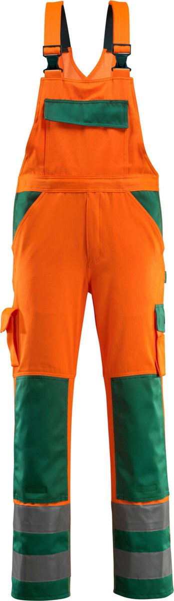 Mascot Safe Compete Amerikaanse overall met kniezakken 07169-860 - hi-vis oranje/groen - C60 - 82
