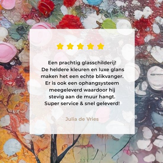 MuchoWow® Tableau sur verre 60x120 cm - Tableau sur verre acrylique - Art - Arbres - Nature - Acryl - Photo sur verre - Décoration murale salon - Décoration murale chambre - Peintures