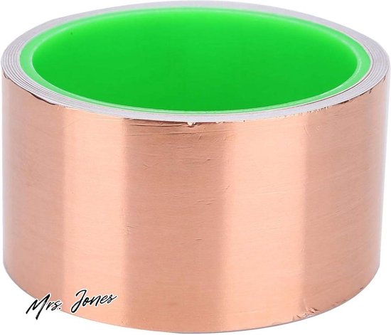 Geleidende koperfolietape, 5 mm x 50 m, bestand tegen hoge temperaturen
