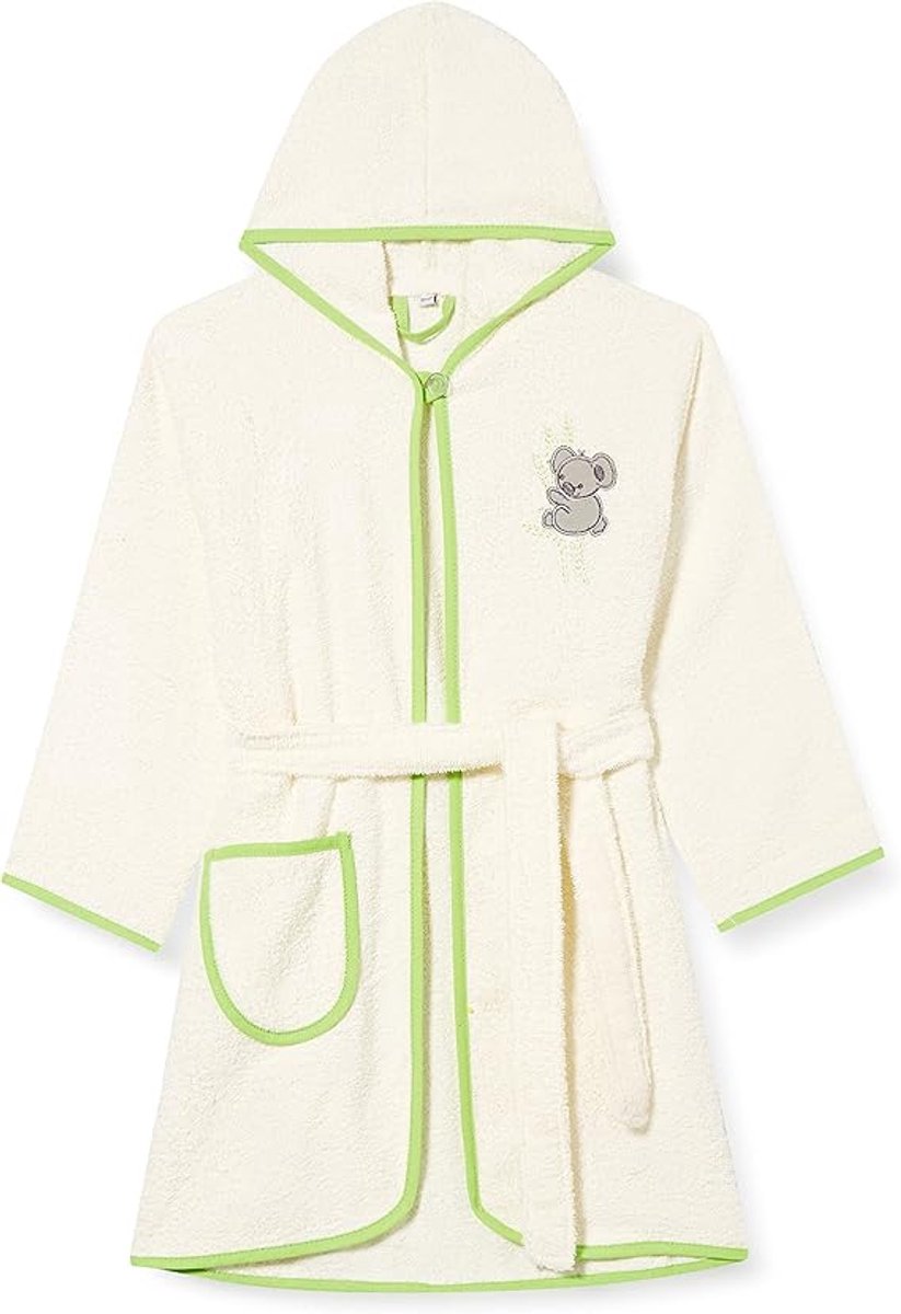 Playshoes - Badjas - Maat 122-128 - Creme kleurig - Voor jongens en meisjes - 7-8 jaar - Badjas kind - Badjas Jongens - Badjas meisjes - Badjas 7-8 jaar - Katoenen badjas - Badjas met capuchon - Badjas met koala afbeelding