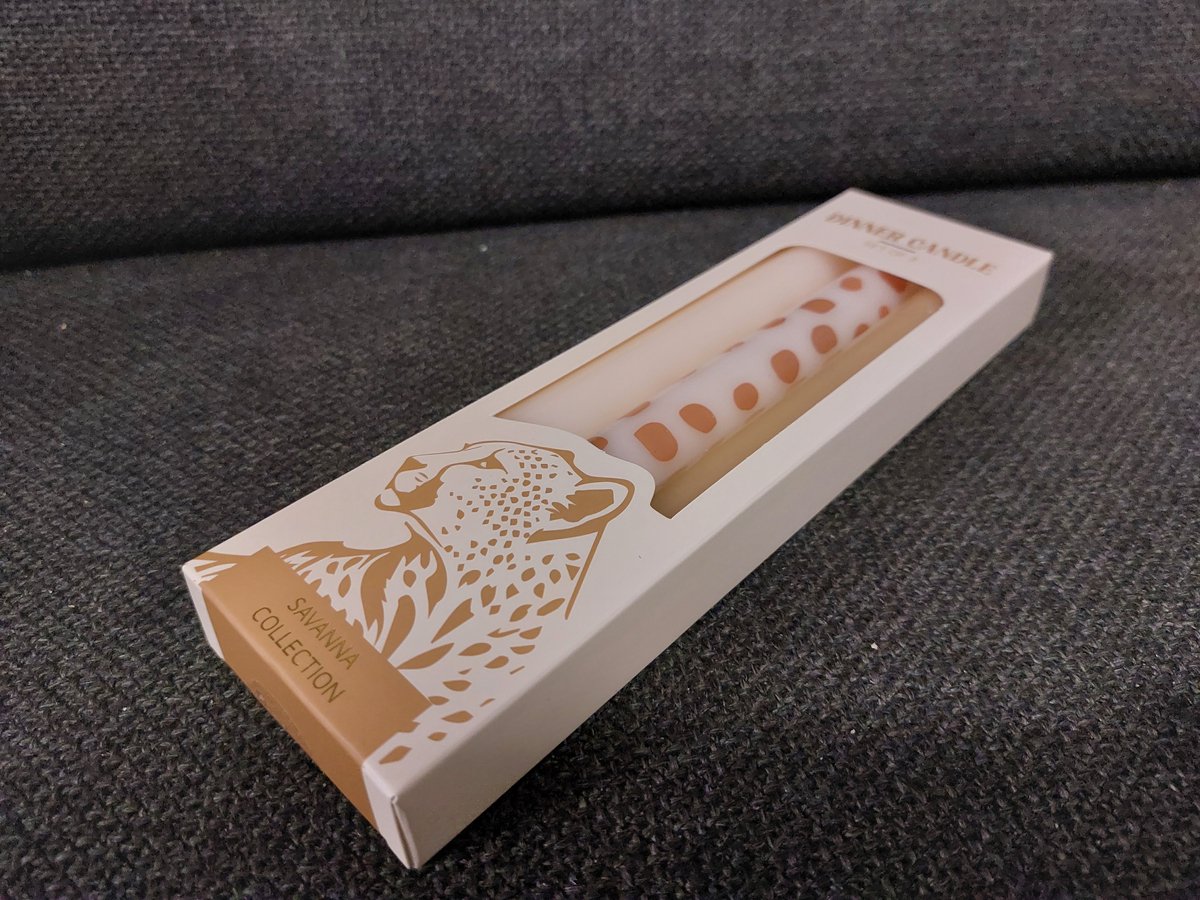 Dinerkaarsen - Dierenprint Dinerkaarsen - Set van 3 | 22 cm - Cheeta - Effen - Beige | Luxe Dinerkaarsen Savanna Collection - Brandtijd: 6 uur — cadeau in Wonen & Interieur - foto 3