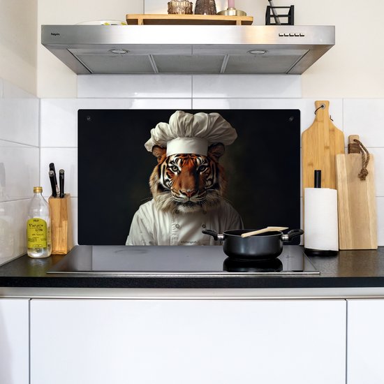 KitchenYeah® Protection plaque induction 91.6x52.7 cm - Tigre - Vêtements de cuisine - Marron - Animal - Protege plaque de cuisson - Couvre plaque induction - Protecteur d'induction - Cuisine
