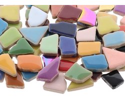Mozaïek puzzelsteentjes keramiek - bonte mix; 500 gram XL-pack