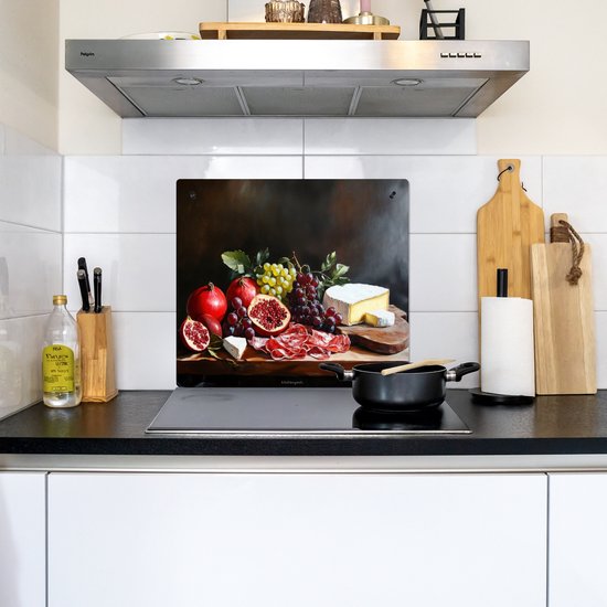 KitchenYeah® Protection plaque induction 57.6x51.6 cm - Buvette - Nature morte - Vintage - Protege plaque de cuisson - Couvre plaque induction - Protecteur d'induction - Cuisine