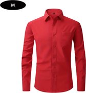 Livano Overhemd Heren - Volwassenen - Lange Mouwen - Strijkvrij - Lange Mouw - Rood - Maat M