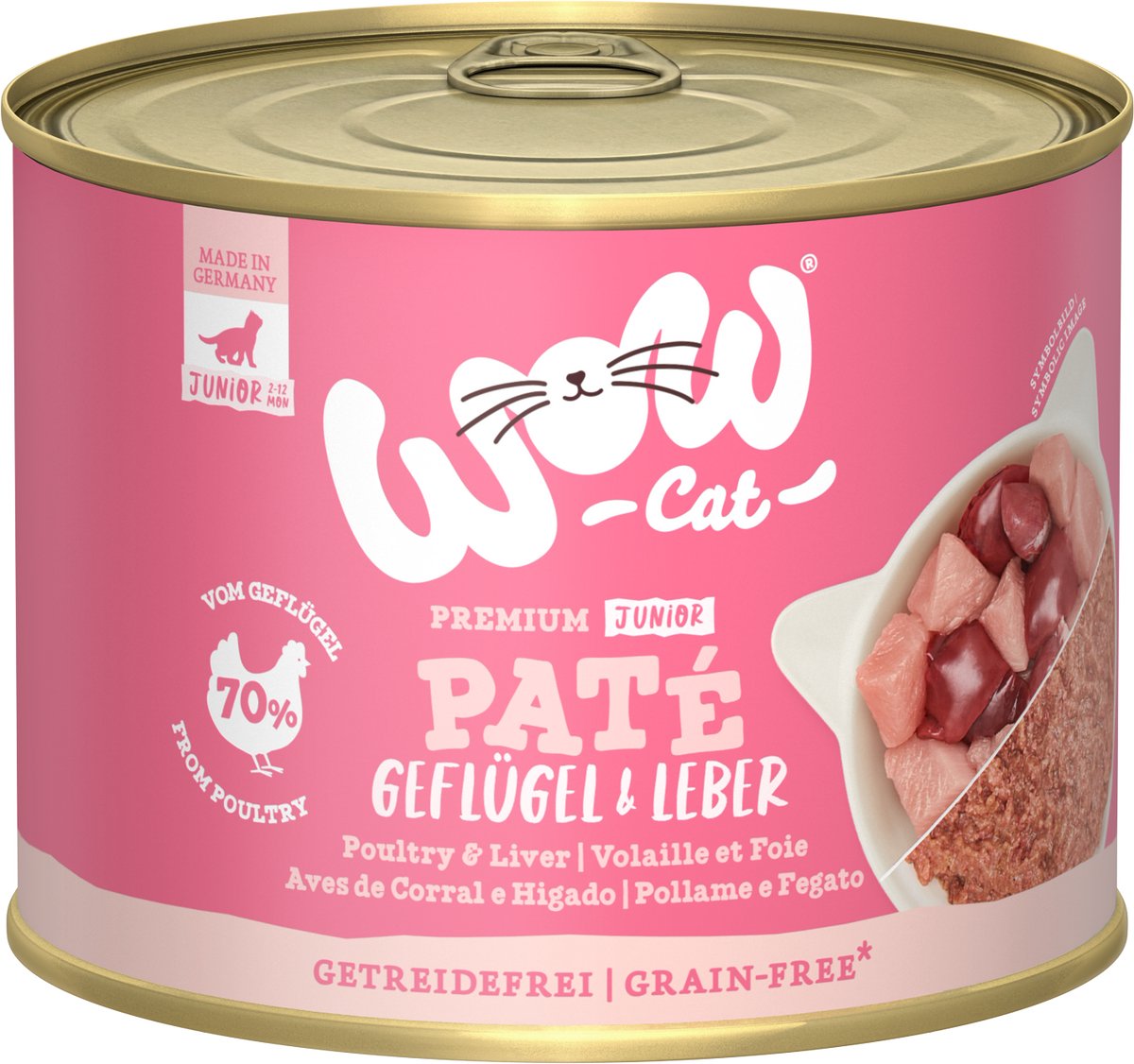 Wow WOW CAT - JUNIOR Dose 6x200g | Geflügel & Leber
