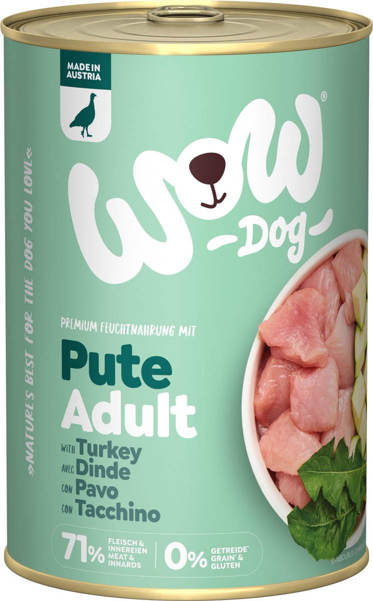 Wow WOW Graanvrij natvoer Adult Kalkoen 6 x 400 gram - Hond