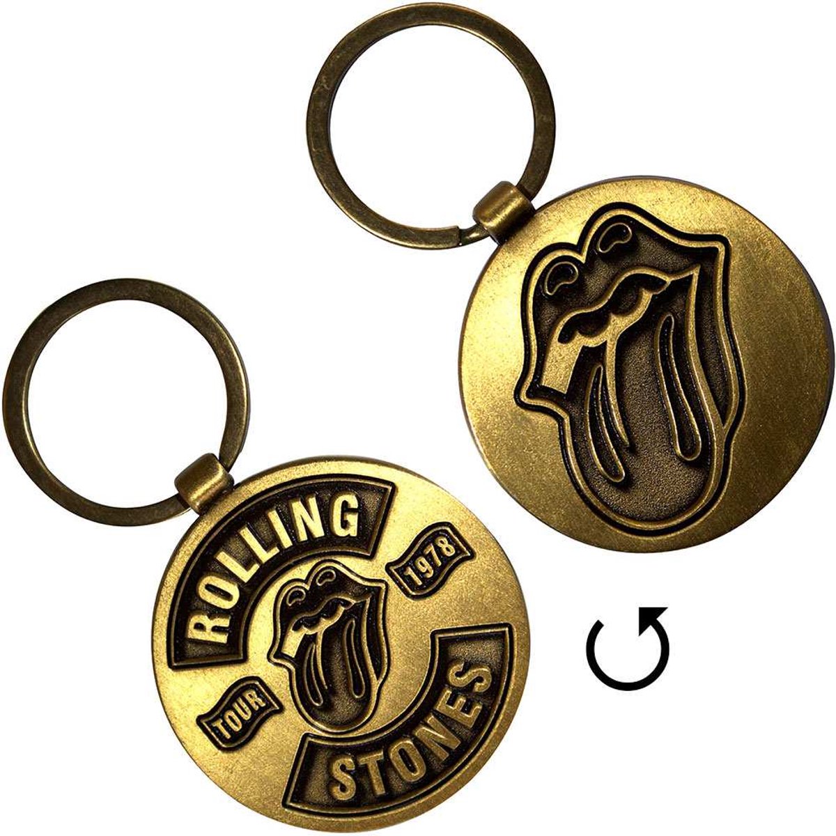 The Rolling Stones - Classic Tongue/Tour '78 Double-Sided Sleutelhanger - Goudkleurig