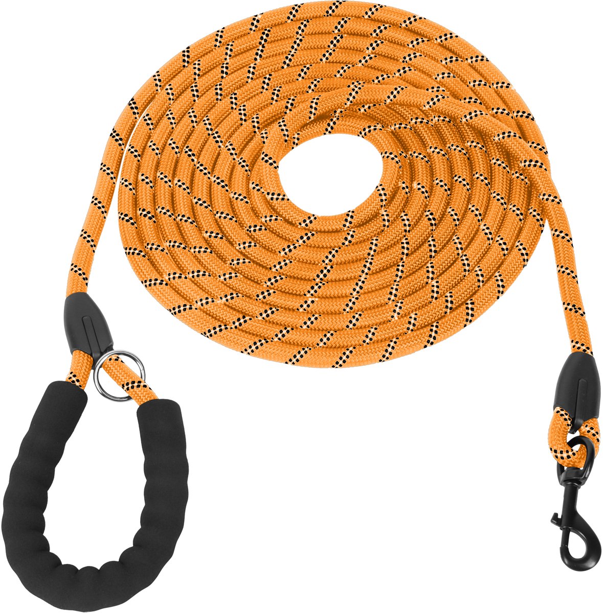 KCMultisupplies Hondenriem 5 Meter - Reflecterende Hondenlijn - Met Gevoerd Handvat - Geschikt voor Grote en Kleine Honden - Nylon Looplijn