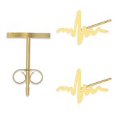 Boucles d'oreilles d'oreilles cadeaux avec ligne de vie - Acier inoxydable - Doré - Bijoux cadeaux sur carte - Pax Amare