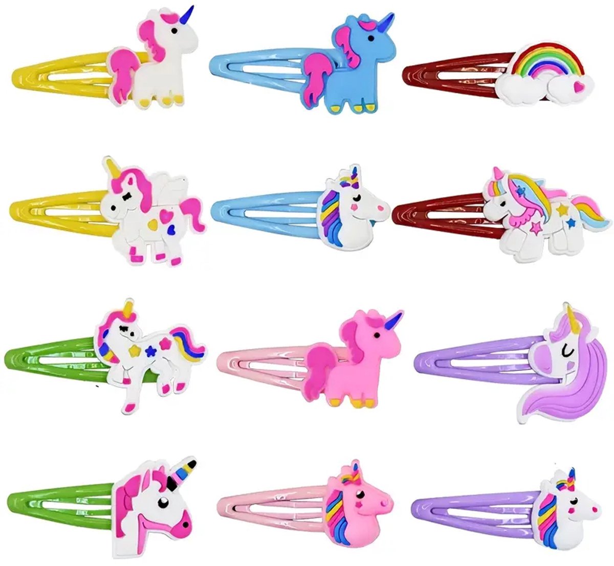 Haarspeldjes - 12 stuks - Unicorn - Regenboog - Schattig - Meisje - Leuk Als Cadeautje