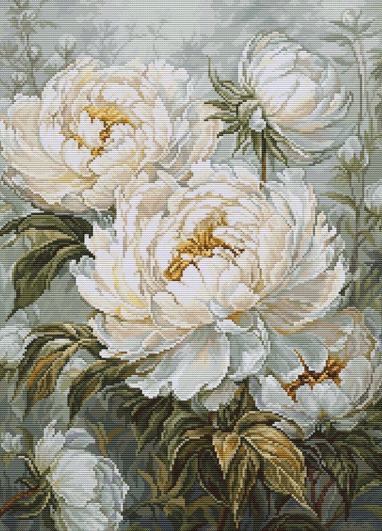 Borduurpakket Luca-S - The Light of Spring Peonies - Het licht van de Lente Rozen - B715