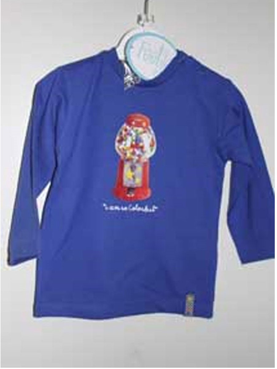 Feetje longsleeve shirt kobaltblauw met snoeppot maat 80