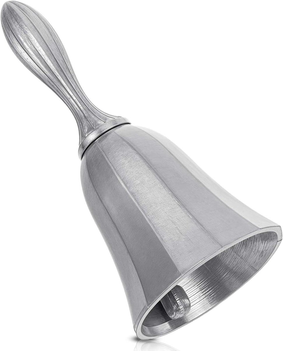 Massief messing handbel - Extra luid - Tafelbel / Scheepsbel / Kleine bel / Kerstbel / Burgerbel / Meditatiebel / Bel voor restaurant, bruiloft, hotel, training van huisdieren