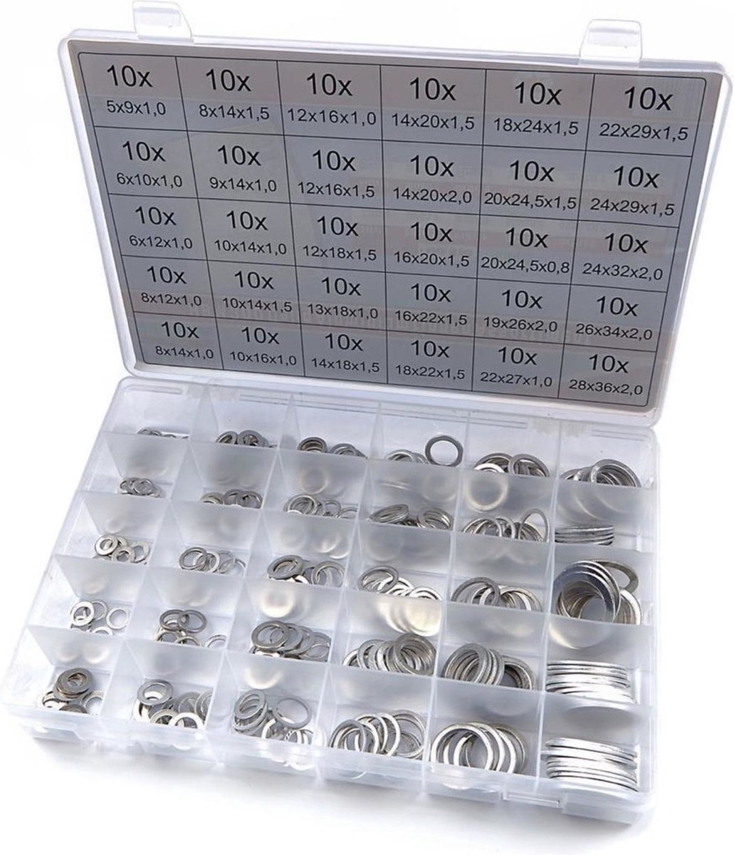 Dragon-Tools Aluminium Ringen - Metrische Afdichtingsringen Set
