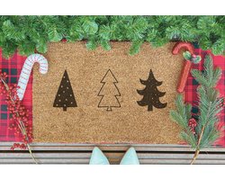 Christmas Trees | 60x40 cm | Nieuwe huis cadeau | Ingangsmat | Deurmat met stijl | Verhuizing cadeau | Praktisch & trendy | Perfect voor binnenkomst | Cadeau voor nieuwe woning