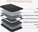 Gelaagde weergave van de laptophoes, met PU, schuim en waterdicht elastisch rubber. 360 graden bescherming.
