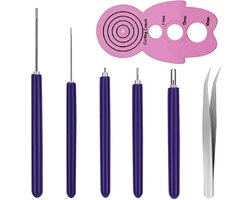 Quilling hulp - Set met gereedschap voor filigraanpapier kunst - 5x Rolpen & Curling Coach vorm & Pincet - papierkunst tools