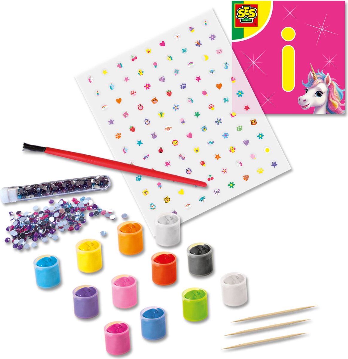 SES Creative - Unicorn - Nagel Ontwerper - Knutselen Meisjes - Nagellak en Glitterstenen - Vanaf 6 jaar — afbeelding 2
