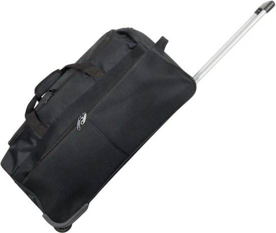 Reistas op wielen - ca. 70 liter - Compacte weekendtas - Sporttas - 65x35x30cm - Trolley tas - Brooklyn – Zwart