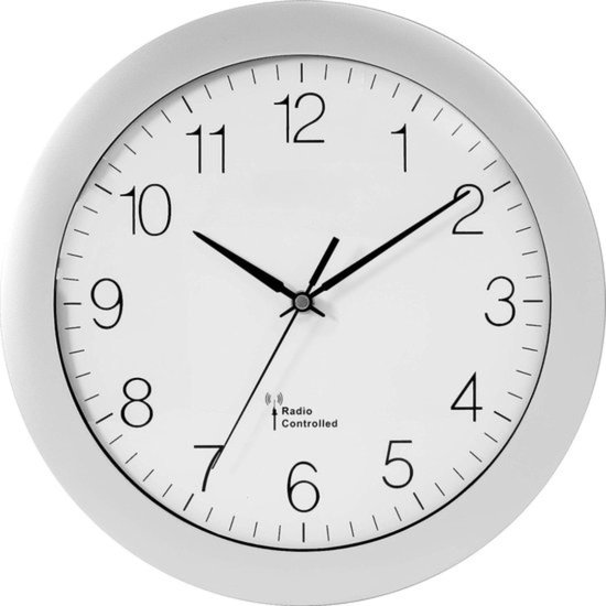 WT 8 radiografisch bestuurbare wandklok, Ø 3cm, zilver, WT 8 titanium