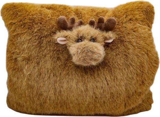 Kussentjes - Kussen met Knuffel - Handenwarmer - Rendier Kussen voor Kinderen - 40*32cm