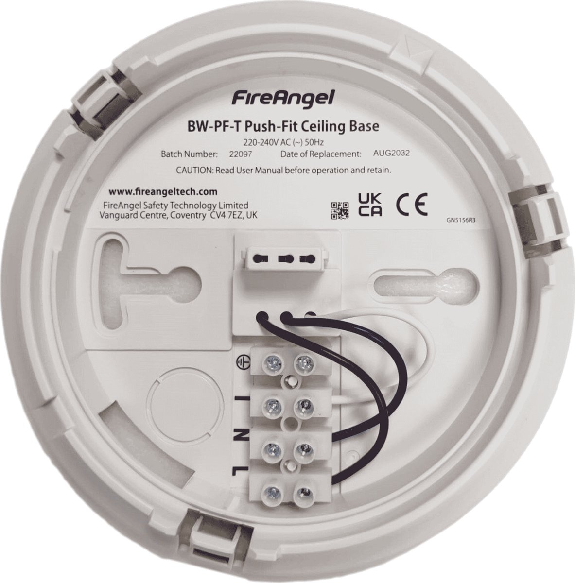 FireAngel BW-PF-T Opbouwsokkel 230V (voor SW1, SW10 en HW1)