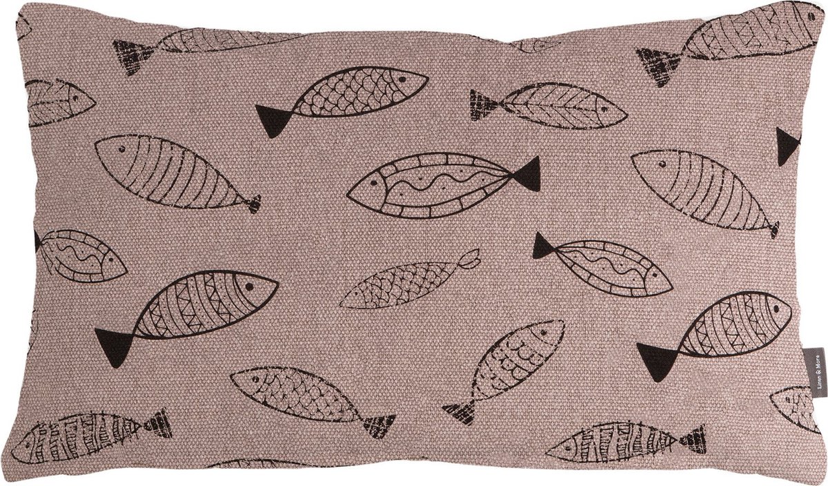 Fishes kussen taupe 30x50cm