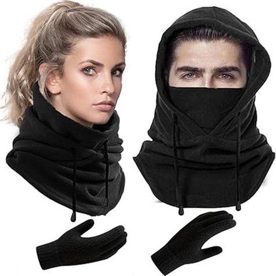 oCreon Bivakmuts Winter - Winddicht Volgelaatsmasker Fleece voor Dames en Heren - Grijs