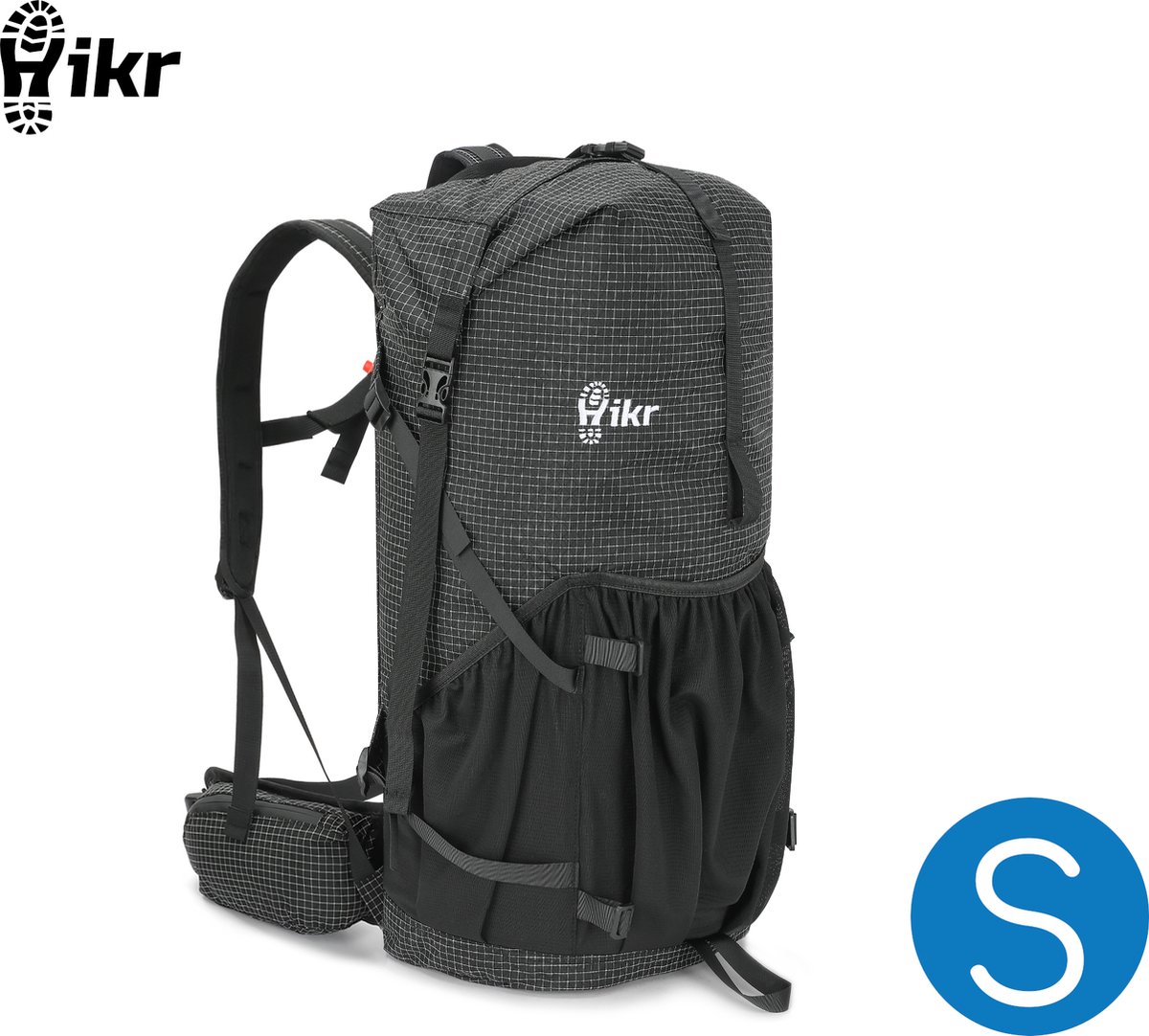 Hikr® Backpack 40 liter - Maat S - 45 liter - Wandelrugzak - Reisrugzak - Premium Lichtgewicht - Waterdicht - Trekkersrugzak - Trekrugzak - Heren & Dames - Trekking & reis rugzak - Rugtas 40L