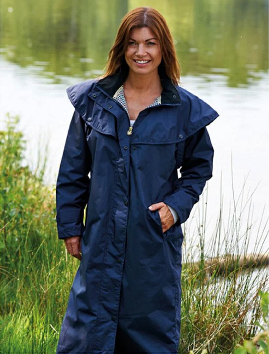 Navy Regenjas Vrouwen Maat M Lange Regenjas Dames Country bol