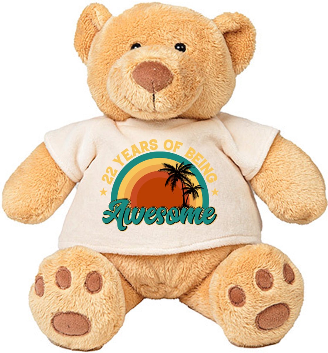 22 Years Of Being Awesome Pluche Beer - jarig - cadeau - verjaardag - verjaardagcadeau - knuffel