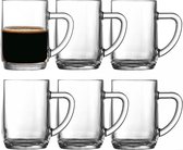 Uniglass Koffieglazen Atlanta - 6x - 300 ml - koffieglas - D7 x H10 cm - glas