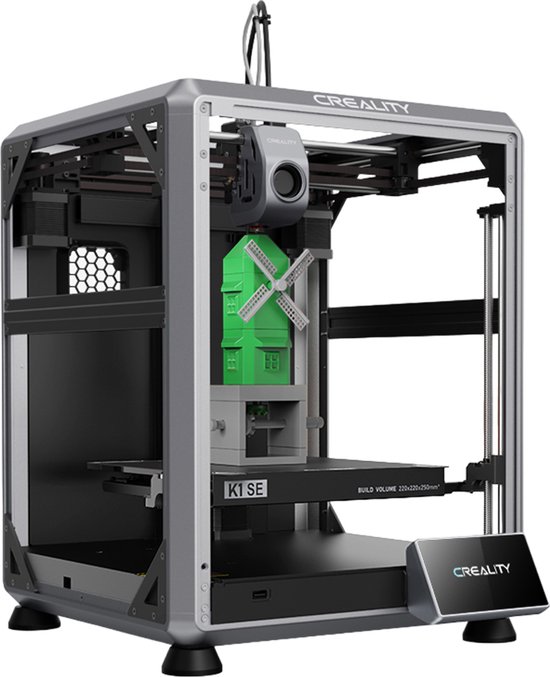 Creality K1 SE 3D-printer, afdruksnelheid 600 mm/s, drie-metalen spuitmond, automatisch nivelleren, CoreXY-systeem, 4,3 inch kleurentouchscreen, 220*220*250 mm - EU-stekker