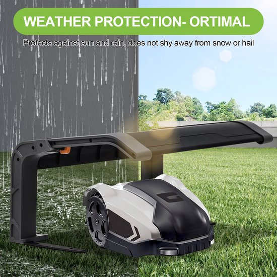 Garage pour robot tondeuse Abri robot pliable pour robot tondeuse 72x56x36 cm Zwart gris Parasol avec cadre en fer