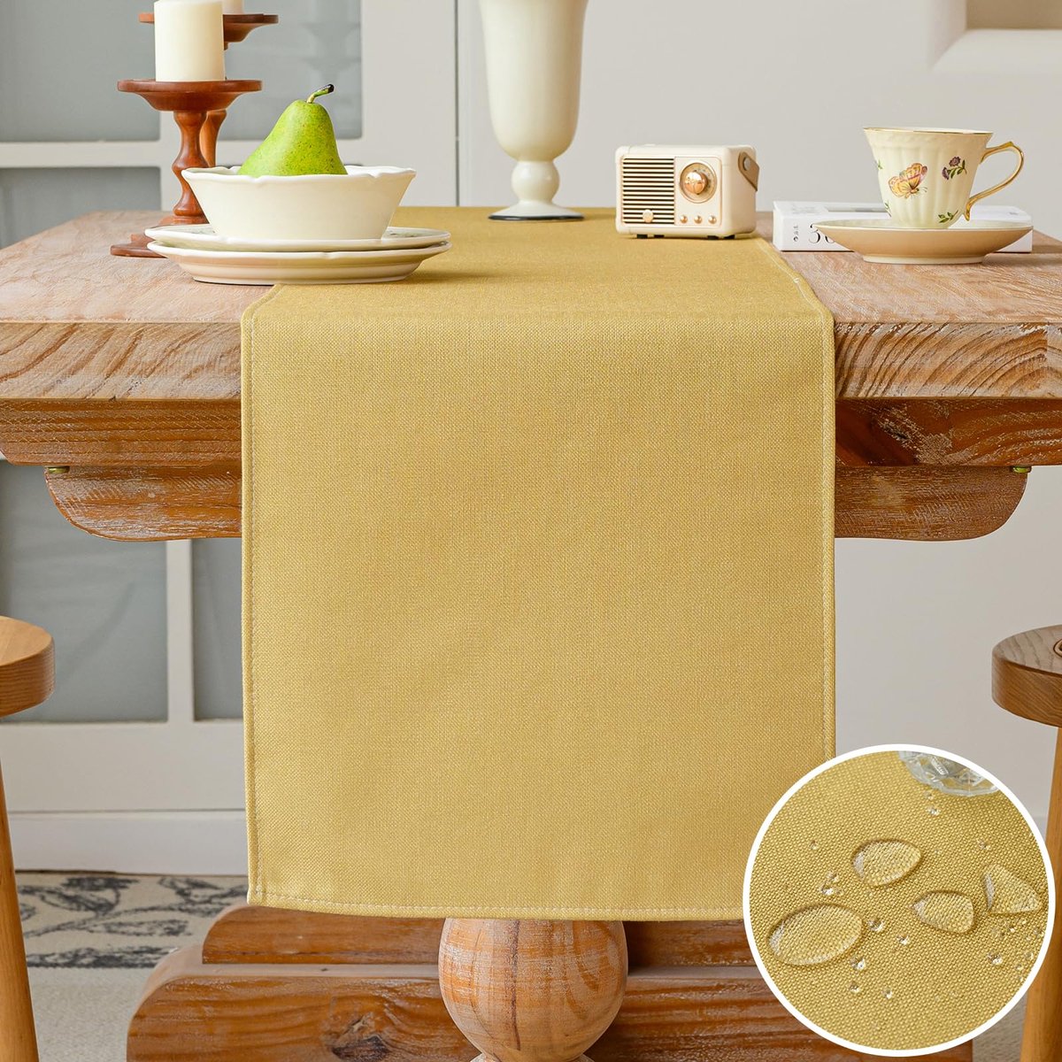 La'Moussawi ® Tafelloper voor Moderne Tafeldecoratie en Bescherming in Gele Kleur