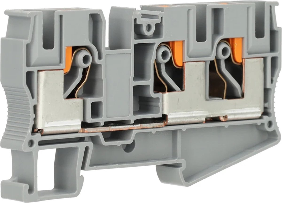 Phoenix Contact twin rijgklem met push-in aansluiting 10 mm² - grijs (PT 10-TWIN)