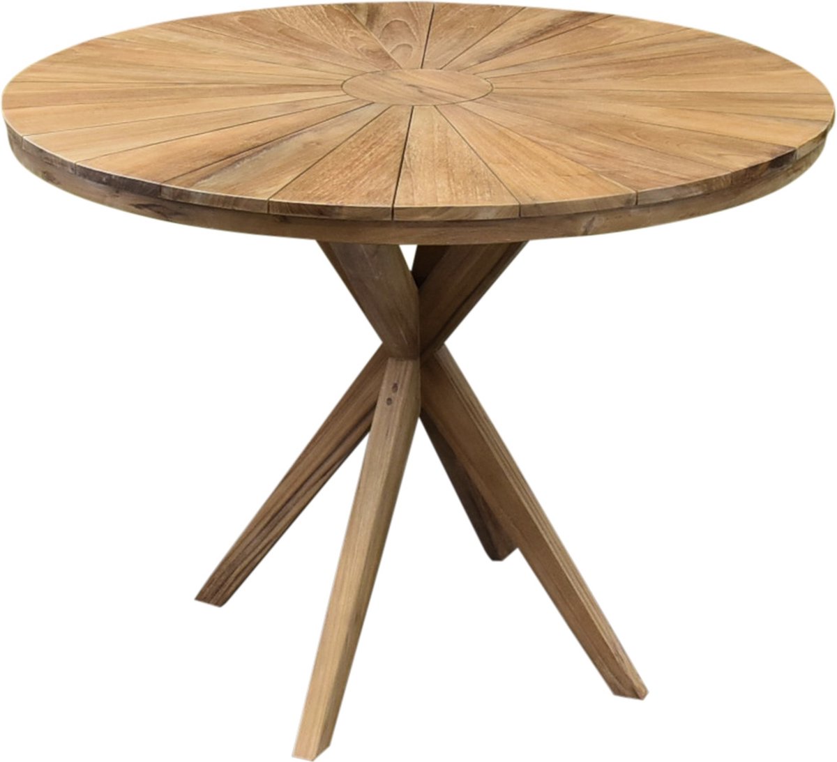AVH-Collectie Cairo dining tuintafel 100 cm rond teakhout Bruin / Terre