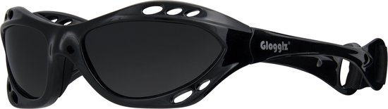 Glogglz® Rayz Noir – Lunettes de sport pour kitesurf et paddle avec protection UV400 et design enveloppant