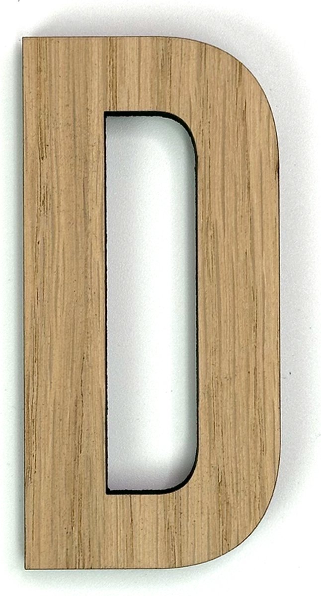 Houten letter D - 10 cm hoog