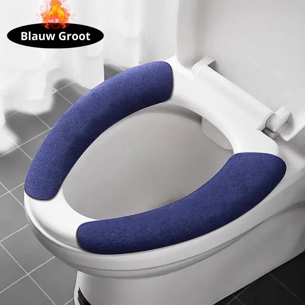 Nivard Wasbare Toiletbril Cover - Wc Bril Hoes - Toiletbril - Wc Deksel - Toiletafdekking - Verwarmde Wc Bril - Blauw