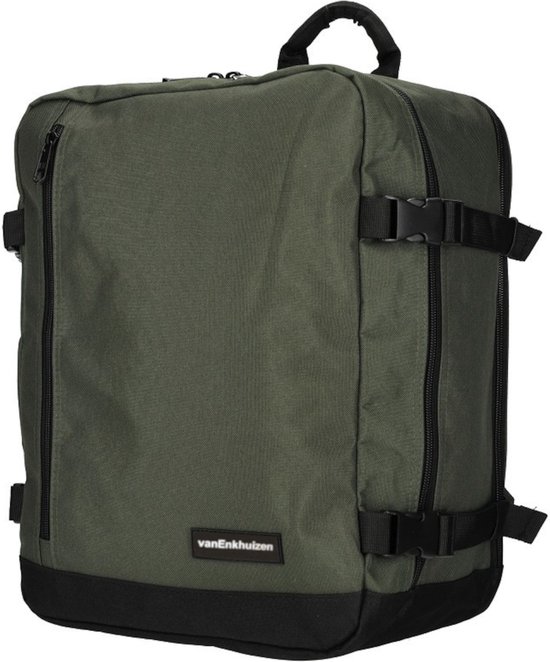 KLM & Transavia Rugzak 40x30x20 cm - Maximale Inhoud - Handbagage Tas 40x30x20 - Underseater - 15 inch Laptopvak - Olijf Groen