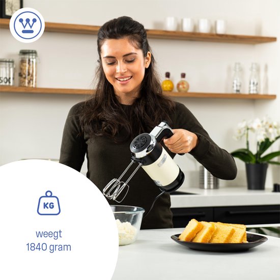 Westinghouse Retro Handmixer - Wit - 350W - Incl. Gardes En Deeghaken van Westin — afbeelding 5