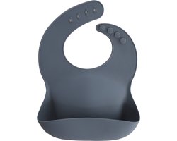 foto van Mushie Siliconen Baby Slabbetje met Opvangbakje - BPA Vrij - afwasbaar