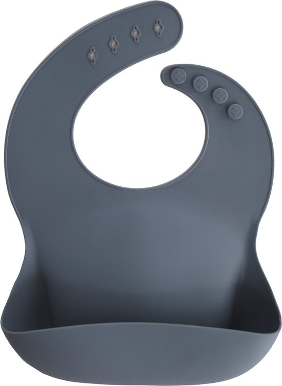 Mushie Siliconen Baby Slabbetje met Opvangbakje - BPA Vrij - afwasbaar