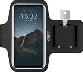 Hardloop armband met Smartphone houder - Zwarte Verstelbare Sportarmband voor Huawei P30 Pro / P30 / P20 Pro / P20 / P20 Lite /Mate X/Mate 20 / Mate 20 Pro / P10 / Y7 - Spatwatervrij, Sleutelhouder, Oordoppen Aansluiting en Reflecterend!