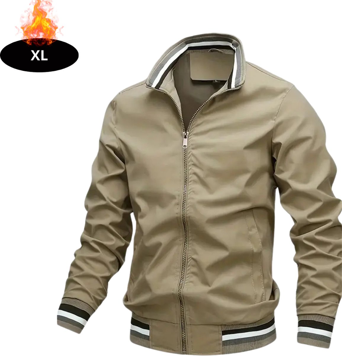 Nivard Windjas Heren Parka Lente & Herfst Jas Volwassen Windjack Windbreaker Outdoor Olijfgroen