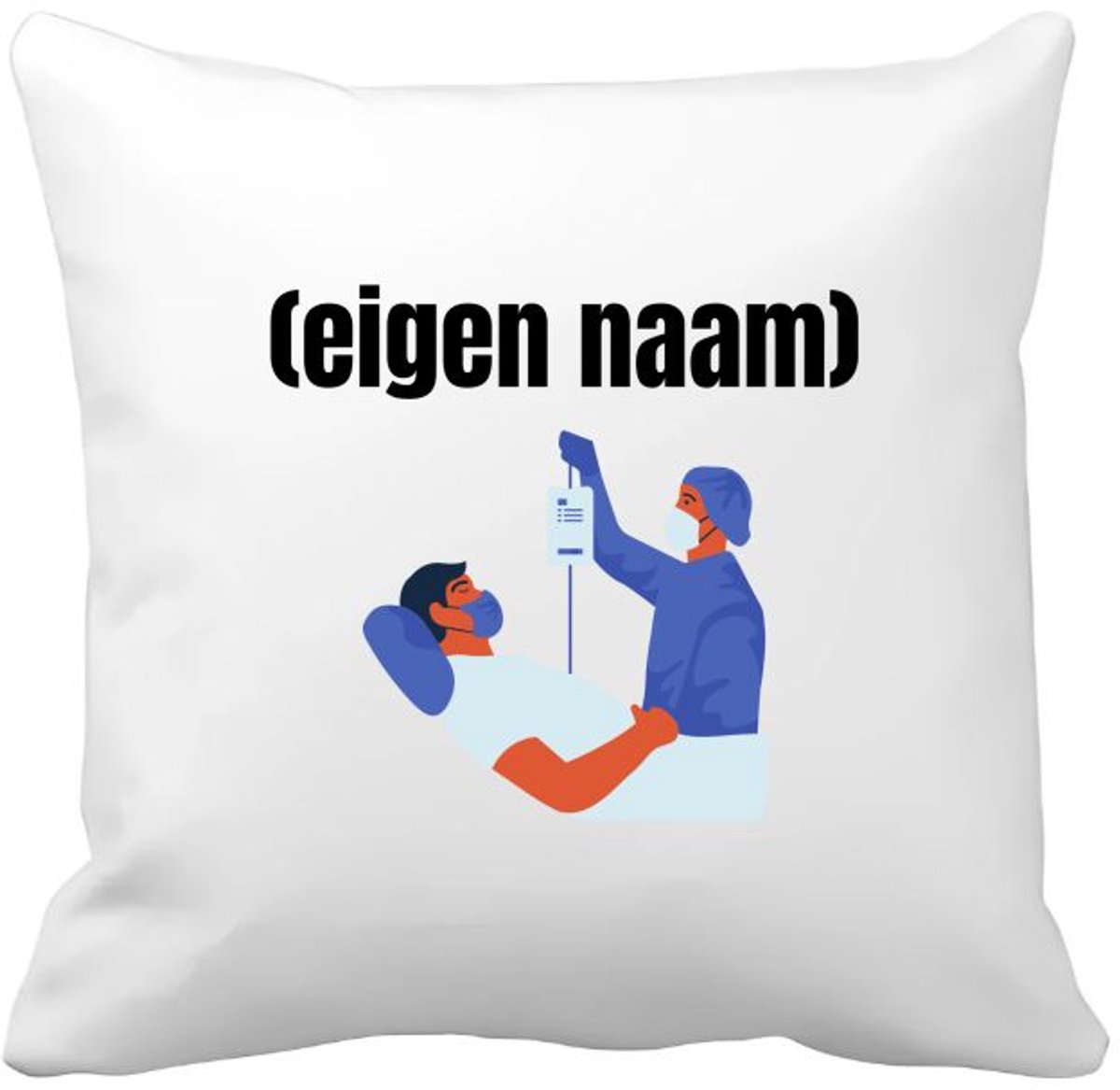 Akyol dokter met patient met eigen naam Kussen hoes - Dokter - iemand die dokter is - ziekenhuis - verjaardag - cadeau - kado - 40 bij 40 cm Multicolor